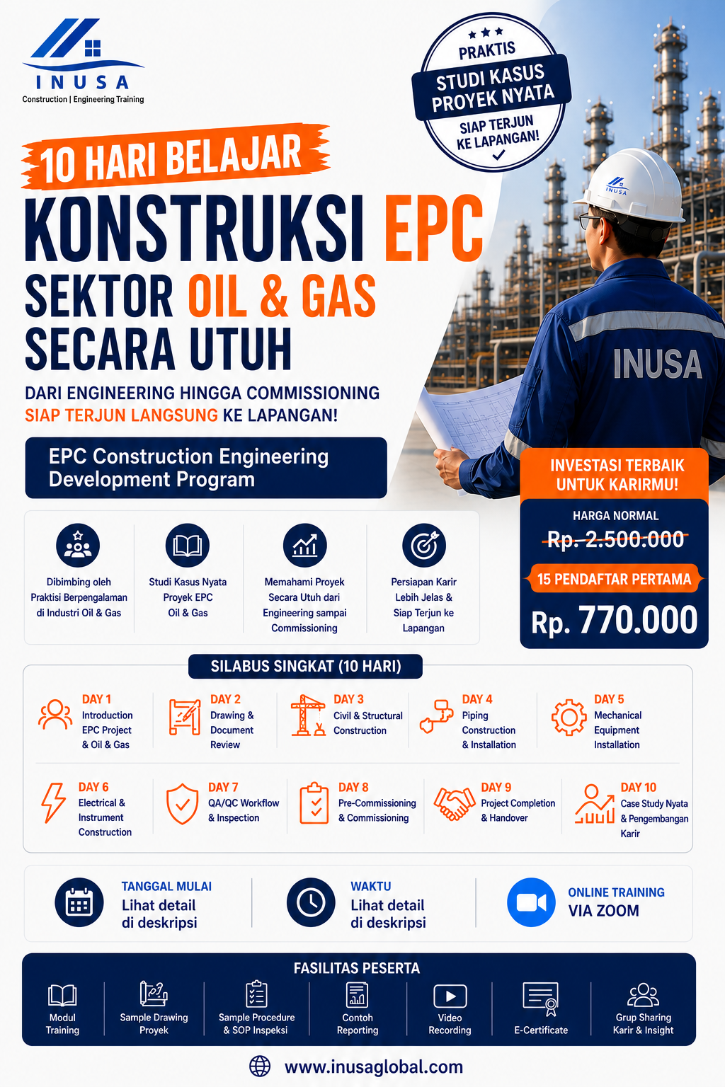 10 Hari Belajar Kontruksi di EPC Project Sektor Oil & Gas ( E-Learning Version )